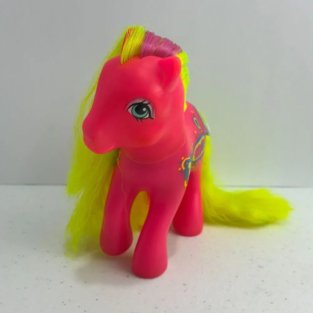 VTG G1 My Little Pony Rockin Beat Sweet Notes Pink Yellow Crimped Hasbro 1990